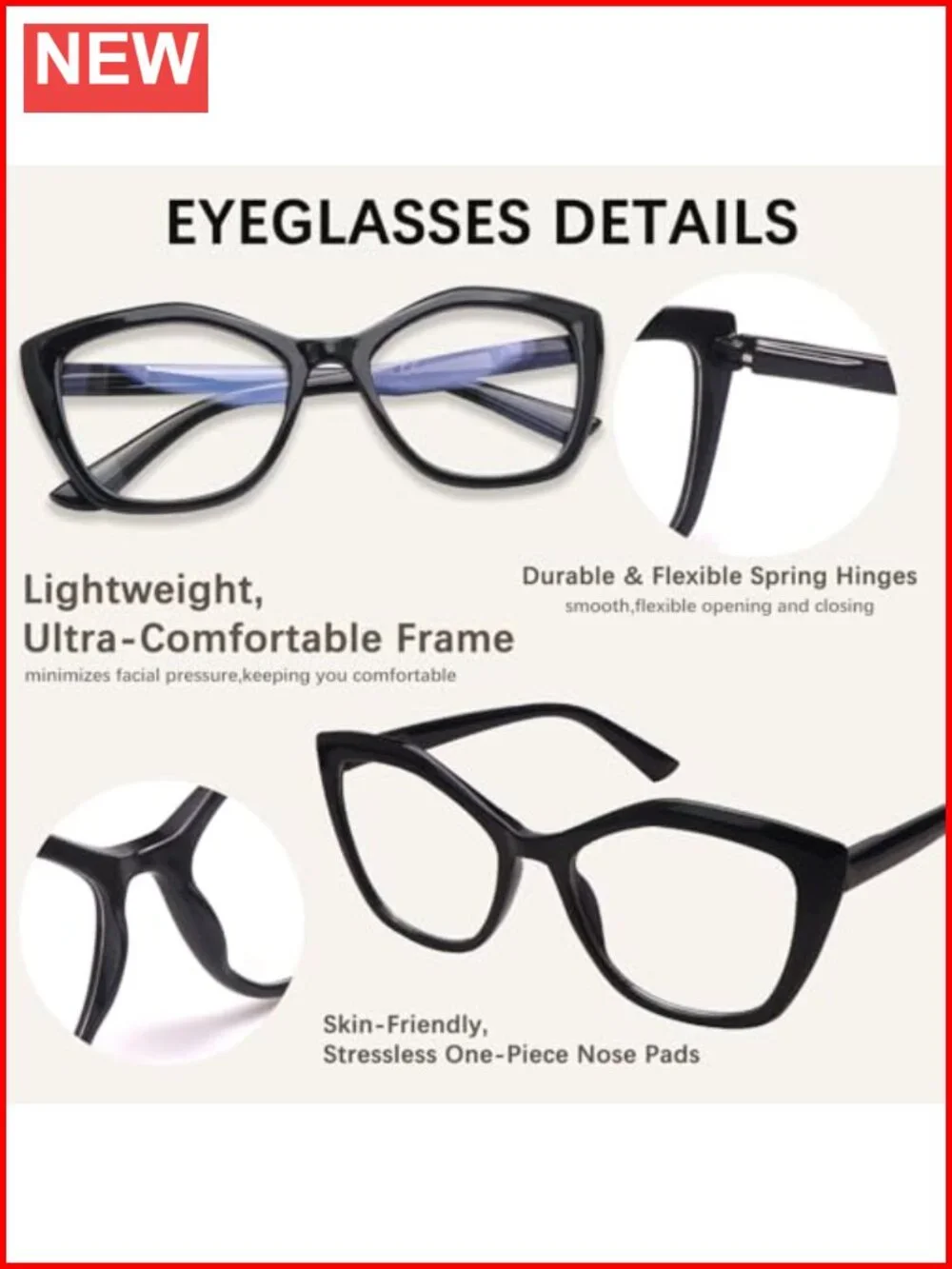 Progressive Reading Glasses for Women, Oversized Geometric Readers, Blue Light